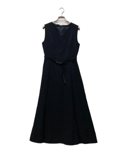 ANAYI（アナイ）ANAYI (アナイ) ストレッチクロスベルト付きワンピース ネイビー サイズ:38の古着・服飾アイテム