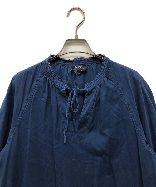 A.P.C.（アーペーセー）A.P.C. (アーペーセー) ナタリア・コットンブレンドミニドレス インディゴ サイズ:40の古着・服飾アイテム
