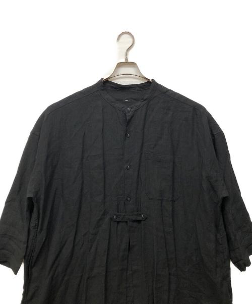 TISSU（ティシュ）TISSU (ティシュ) トリプルワッシャー リネン ロング カーディガン ブラック サイズ:3の古着・服飾アイテム