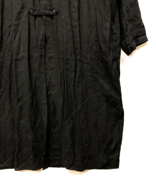 TISSU（ティシュ）TISSU (ティシュ) トリプルワッシャー リネン ロング カーディガン ブラック サイズ:3の古着・服飾アイテム