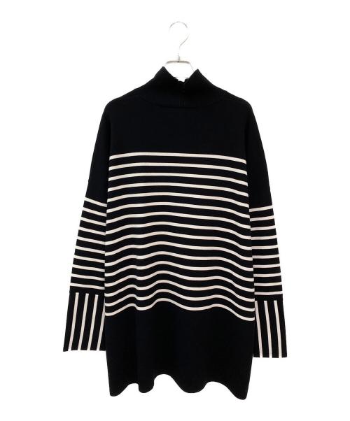 LE PHIL（ル フィル）LE PHIL (ル フィル) ボーダーニット ブラック サイズ:Freeの古着・服飾アイテム