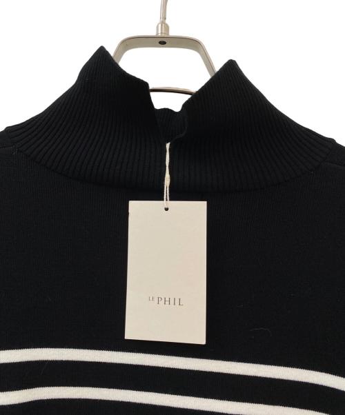 LE PHIL（ル フィル）LE PHIL (ル フィル) ボーダーニット ブラック サイズ:Freeの古着・服飾アイテム
