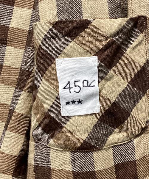 45R（フォーティファイブ・アール）45R (フォーティファイブ・アール) インドリネンツイルのシャツジャケット ブラウン サイズ:3の古着・服飾アイテム