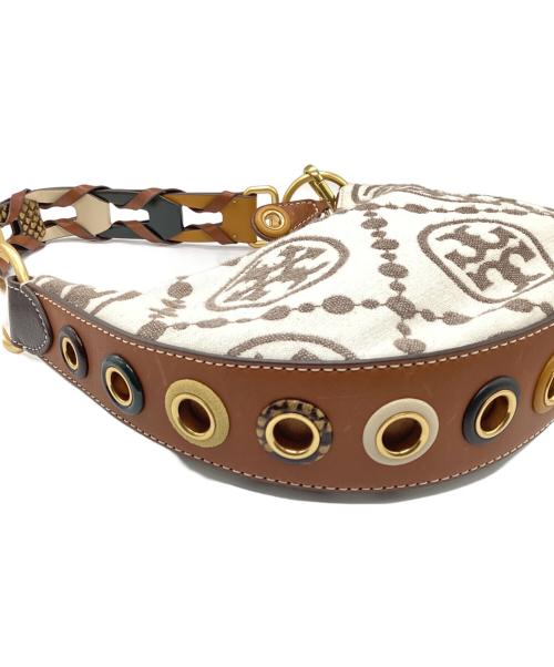 TORY BURCH（トリーバーチ）TORY BURCH (トリーバーチ) Tモノグラムミニクレセントバッグ アイボリーの古着・服飾アイテム