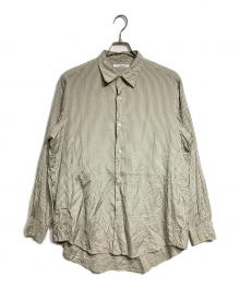 MAATEE&SONS（マーティーアンドサンズ）の古着「CHARLES SILK COTTON STRIPE/シルクコットンシャツ」｜グレー