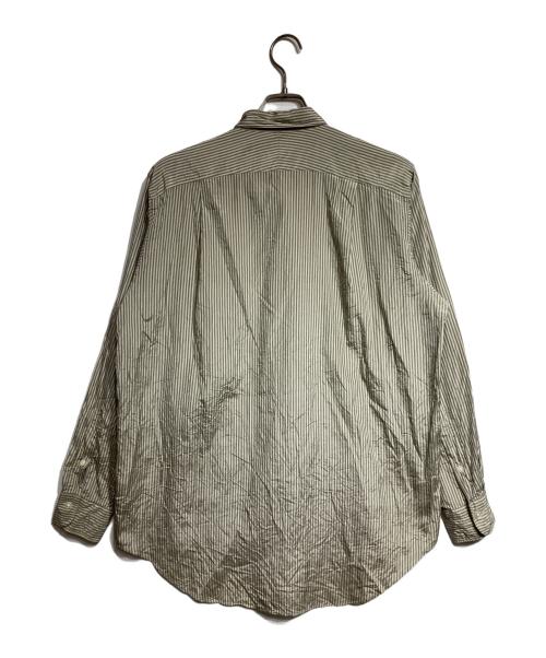MAATEE&SONS（マーティーアンドサンズ）MAATEE&SONS (マーティーアンドサンズ) CHARLES SILK COTTON STRIPE/シルクコットンシャツ グレー サイズ:3の古着・服飾アイテム