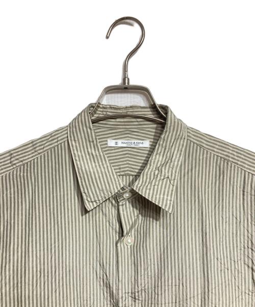 MAATEE&SONS（マーティーアンドサンズ）MAATEE&SONS (マーティーアンドサンズ) CHARLES SILK COTTON STRIPE/シルクコットンシャツ グレー サイズ:3の古着・服飾アイテム