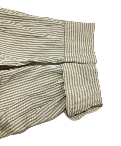 MAATEE&SONS（マーティーアンドサンズ）MAATEE&SONS (マーティーアンドサンズ) CHARLES SILK COTTON STRIPE/シルクコットンシャツ グレー サイズ:3の古着・服飾アイテム