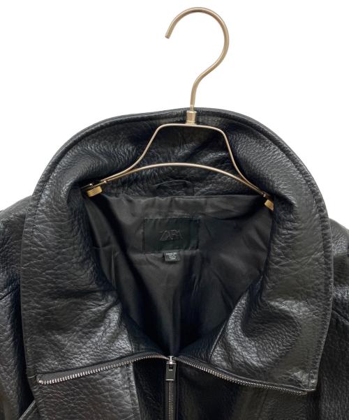 ZARA（ザラ）ZARA (ザラ) フェイクレザージャケット ブラック サイズ:XXLの古着・服飾アイテム