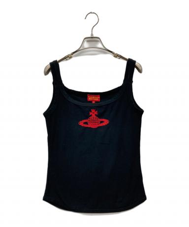 ヴィヴィアンウエストウッドレッドレーベル　オーブ刺繍タンクトップ　ブラック　希少 中古・古着通販】Vivienne Westwood RED LABEL (ヴィヴィアンウエスト