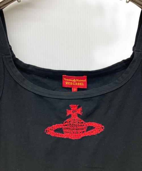 Vivienne Westwood RED LABEL（ヴィヴィアンウエストウッドレッドレーベル）Vivienne Westwood RED LABEL (ヴィヴィアンウエストウッドレッドレーベル) オーブ刺繍タンクトップ ブラック サイズ:3の古着・服飾アイテム
