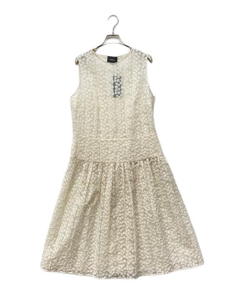 AKRIS（アクリス）AKRIS (アクリス) シアーノースリーブワンピース アイボリー サイズ:42の古着・服飾アイテム