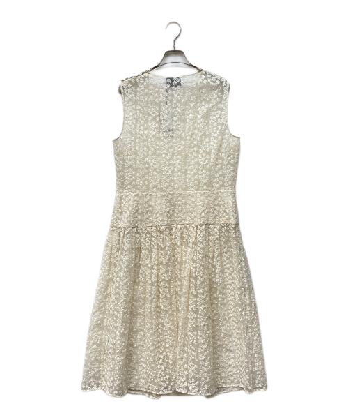 AKRIS（アクリス）AKRIS (アクリス) シアーノースリーブワンピース アイボリー サイズ:42の古着・服飾アイテム