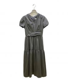 HER LIP TO（ハーリップトゥ）の古着「Tucked Gathered Shirt Dress」｜グレー