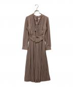 HER LIP TOハーリップトゥ）の古着「Viola Bow Pleated Dress」｜ピンク