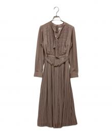HER LIP TO（ハーリップトゥ）の古着「Viola Bow Pleated Dress」｜ピンク