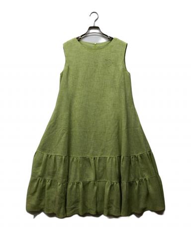 【Reneルネ】新品タグ付き定価57,200円ウォッシャブルリネンライク38 中古・古着通販】Rene (ルネ) リネンライクドレス グリーン サイズ:36