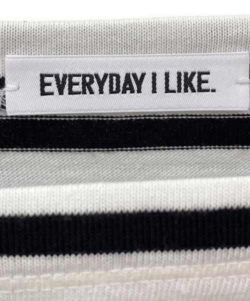 EVERYDAY I LIKE.（エヴリデイ アイ ライク）EVERYDAY I LIKE. (エヴリデイ アイ ライク) French Stripe Tシャツ ホワイト×ブラック サイズ:Freeの古着・服飾アイテム