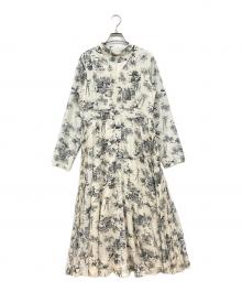 ANDREA&Co.（アンドラー＆コー）の古着「TOILE DE JOUY PLEATS DRESS」｜アイボリー