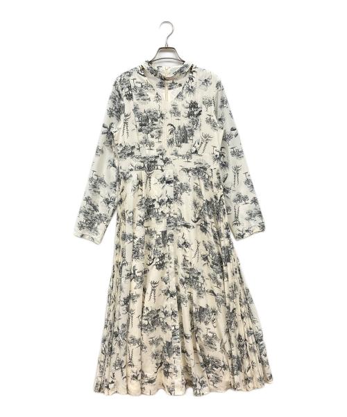 ANDREA&Co.（アンドラー＆コー）ANDREA&Co. (アンドラー＆コー) TOILE DE JOUY PLEATS DRESS アイボリー サイズ:freeの古着・服飾アイテム