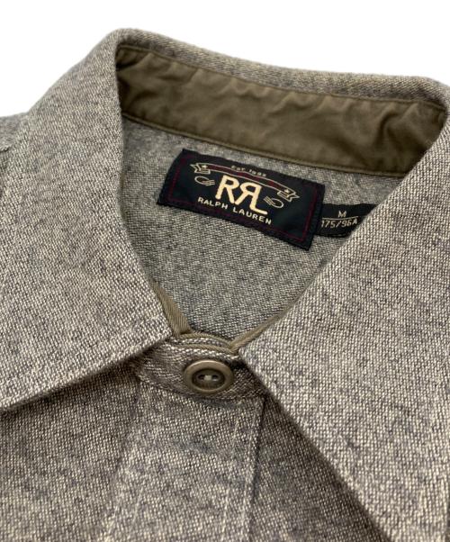 RRL（ダブルアールエル）RRL (ダブルアールエル) コットンウールブレンドシャツ グレー サイズ:SIZE Mの古着・服飾アイテム