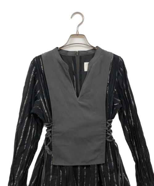 Ameri（アメリ）AMERI (アメリ) WASHI LAYERED DRESS ブラック サイズ:Sの古着・服飾アイテム