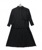 MANOFマノフ）の古着「LAYER SHIRTS ONE PIECE」｜ブラック