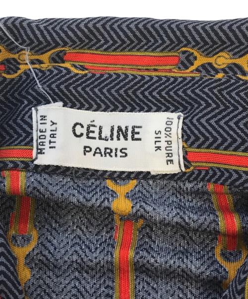 CELINE（セリーヌ）CELINE (セリーヌ) 総柄シルクシャツ グレー サイズ:38の古着・服飾アイテム