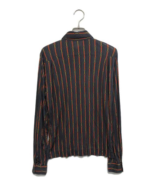 CELINE（セリーヌ）CELINE (セリーヌ) 総柄シルクシャツ グレー サイズ:38の古着・服飾アイテム