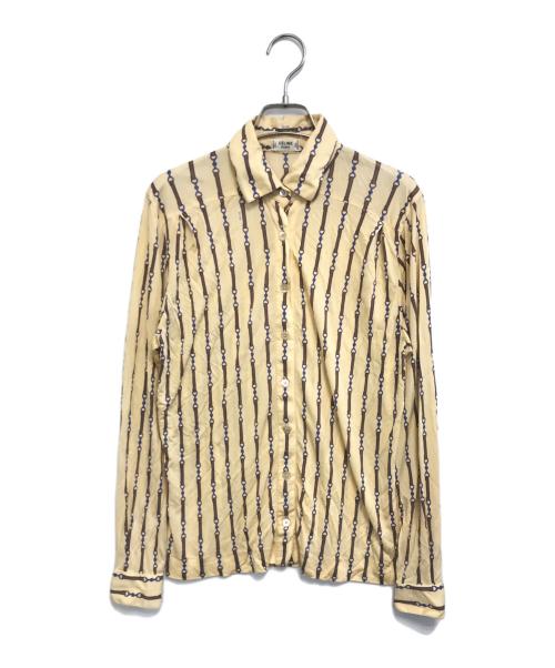 CELINE（セリーヌ）CELINE (セリーヌ) 総柄シルクシャツ ベージュ サイズ:40の古着・服飾アイテム
