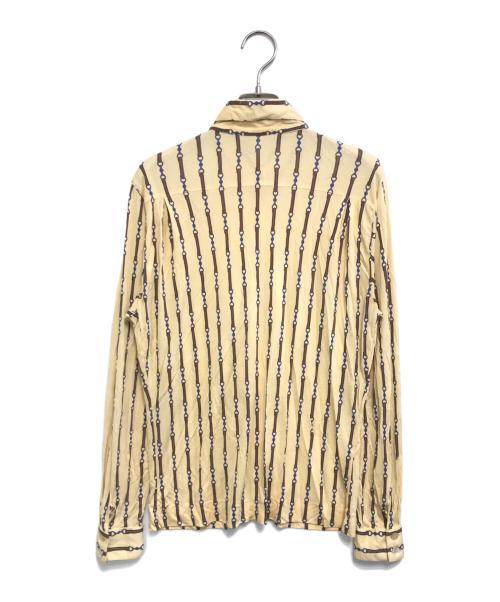 CELINE（セリーヌ）CELINE (セリーヌ) 総柄シルクシャツ ベージュ サイズ:40の古着・服飾アイテム