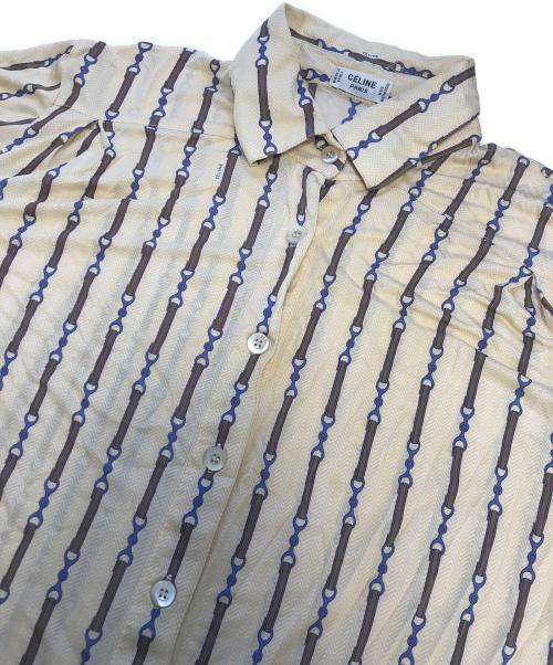 CELINE（セリーヌ）CELINE (セリーヌ) 総柄シルクシャツ ベージュ サイズ:40の古着・服飾アイテム
