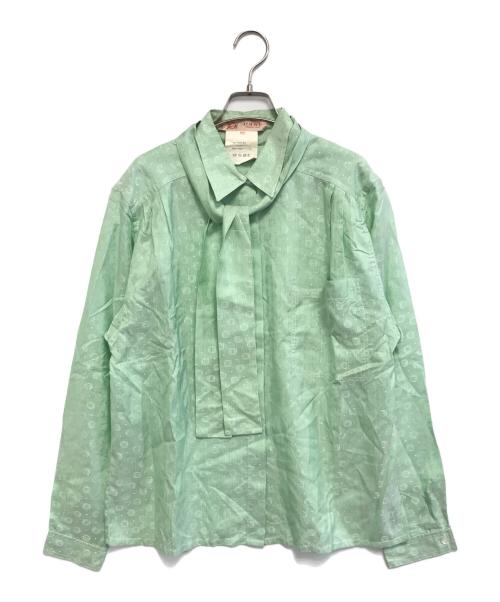 LOEWE（ロエベ）LOEWE (ロエベ) モノグラムボウタイシャツ グリーン サイズ:44の古着・服飾アイテム