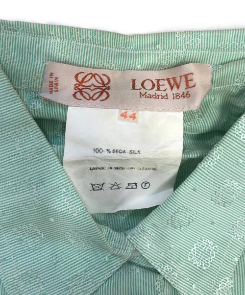 LOEWE（ロエベ）LOEWE (ロエベ) モノグラムボウタイシャツ グリーン サイズ:44の古着・服飾アイテム