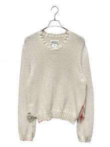 Maison Margiela（メゾンマルジェラ）の古着「GRUNGE PULL KNIT/グランジ プルニット」｜ホワイト