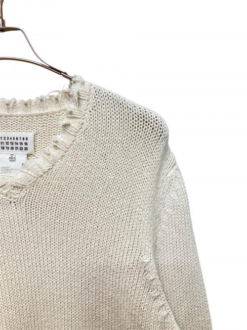 Maison Margiela（メゾンマルジェラ）Maison Margiela (メゾンマルジェラ) GRUNGE PULL KNIT/グランジ プルニット ホワイト サイズ:Sの古着・服飾アイテム