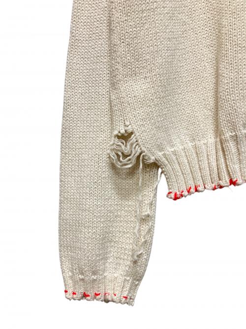 Maison Margiela（メゾンマルジェラ）Maison Margiela (メゾンマルジェラ) GRUNGE PULL KNIT/グランジ プルニット ホワイト サイズ:Sの古着・服飾アイテム