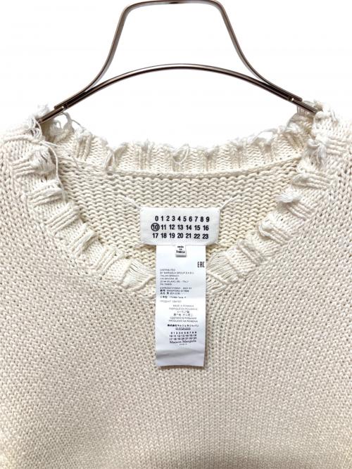 Maison Margiela（メゾンマルジェラ）Maison Margiela (メゾンマルジェラ) GRUNGE PULL KNIT/グランジ プルニット ホワイト サイズ:Sの古着・服飾アイテム