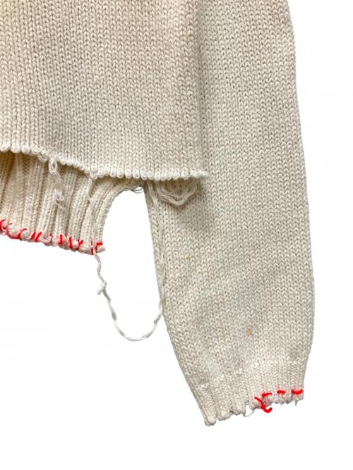Maison Margiela（メゾンマルジェラ）Maison Margiela (メゾンマルジェラ) GRUNGE PULL KNIT/グランジ プルニット ホワイト サイズ:Sの古着・服飾アイテム