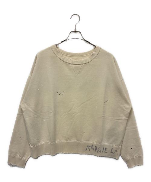 Maison Margiela（メゾンマルジェラ）Maison Margiela (メゾンマルジェラ) ペンキクラッシュ加工スウェット ベージュ サイズ:L 未使用品の古着・服飾アイテム