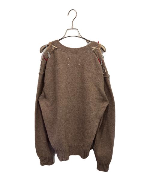 Maison Margiela（メゾンマルジェラ）Maison Margiela (メゾンマルジェラ) アーガイル Vネック カーディガン ブラウン サイズ:Mの古着・服飾アイテム