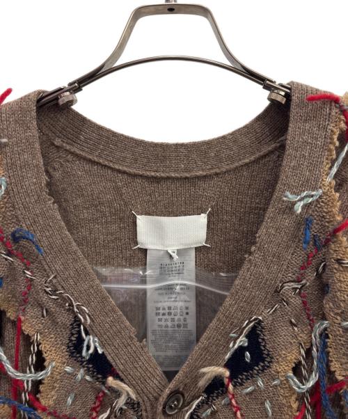 Maison Margiela（メゾンマルジェラ）Maison Margiela (メゾンマルジェラ) アーガイル Vネック カーディガン ブラウン サイズ:Mの古着・服飾アイテム