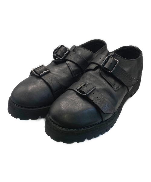 GUIDI（グイディ）GUIDI (グイディ) AMANOJACK DOUBLE BUCKLED DERBY ブラック サイズ:42の古着・服飾アイテム
