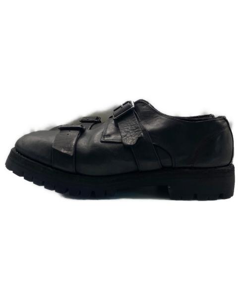 GUIDI（グイディ）GUIDI (グイディ) AMANOJACK DOUBLE BUCKLED DERBY ブラック サイズ:42の古着・服飾アイテム