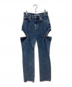 JOHN LAWRENCE SULLIVANジョン ローレンス サリバン）の古着「WASHED DENIM HOLLOWED OUT PANTS」｜インディゴ