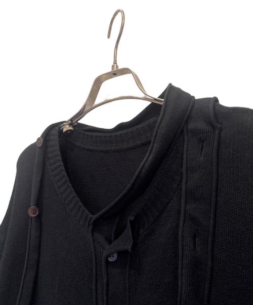 ISSEY MIYAKE（イッセイミヤケ）ISSEY MIYAKE (イッセイミヤケ) コットンデザインカーディガン ブラック サイズ:2の古着・服飾アイテム
