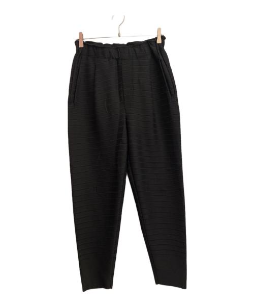 ISSEY MIYAKE（イッセイミヤケ）ISSEY MIYAKE (イッセイミヤケ) ボーダープリーツイージーパンツ ブラック サイズ:3の古着・服飾アイテム