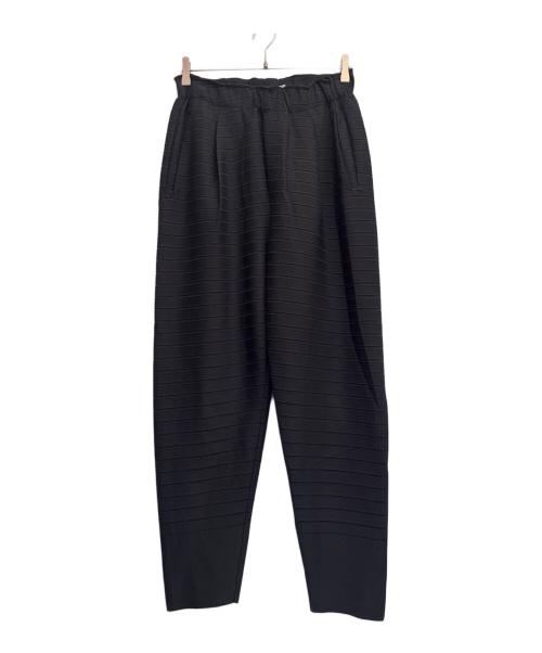 ISSEY MIYAKE（イッセイミヤケ）ISSEY MIYAKE (イッセイミヤケ) ボーダープリーツイージーパンツ ブラック サイズ:3の古着・服飾アイテム