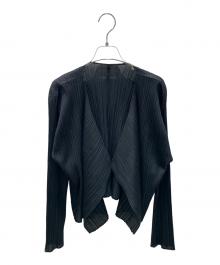 ISSEY MIYAKE（イッセイミヤケ）の古着「プリーツカーディガン」｜ブラック