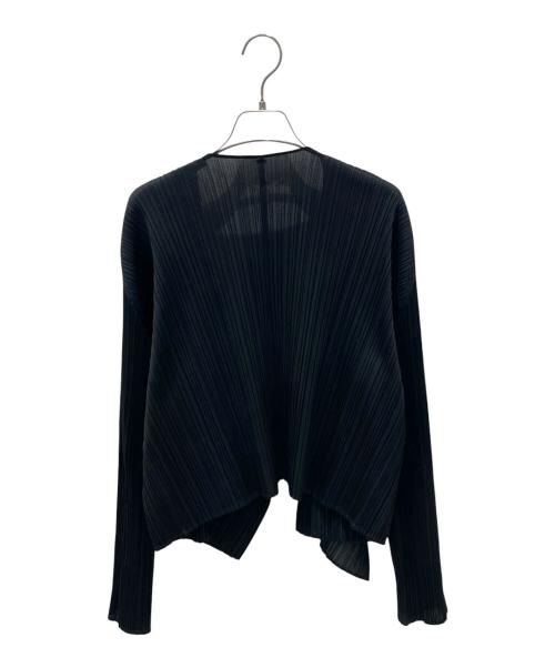 ISSEY MIYAKE（イッセイミヤケ）ISSEY MIYAKE (イッセイミヤケ) プリーツカーディガン ブラック サイズ:4の古着・服飾アイテム